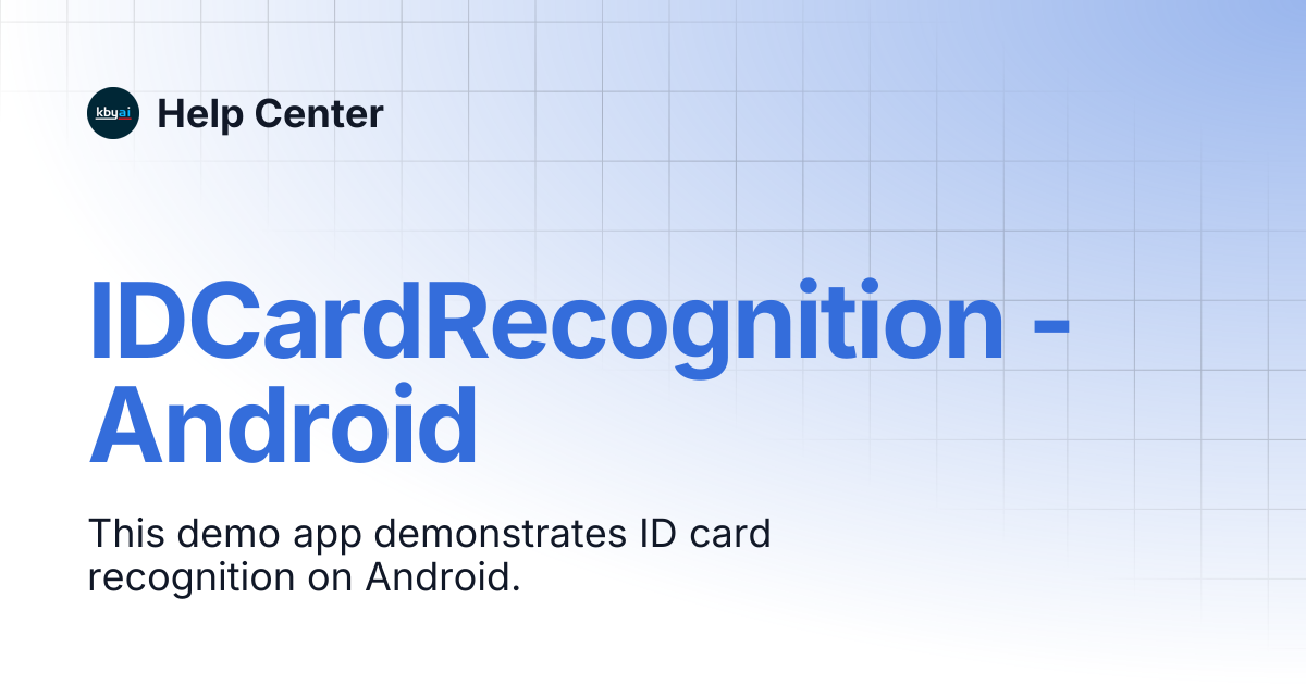 IDCardRecognition - Android | Help Center